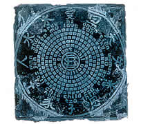 Great Wall Medallion linocut,